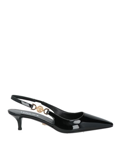 Versace Woman Pumps Black Size 5.5 Leather In Black