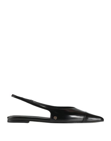 Anine Bing Woman Ballet Flats Black Size 8 Leather In Black