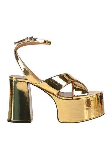 Marni Woman Sandals Gold Size 7 Leather In Gold