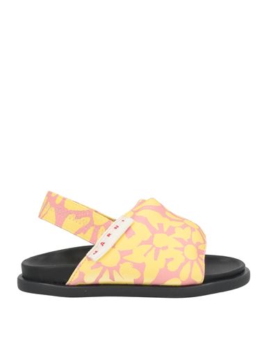 Marni Toddler Girl Sandals Yellow Size 10c Leather In Yellow