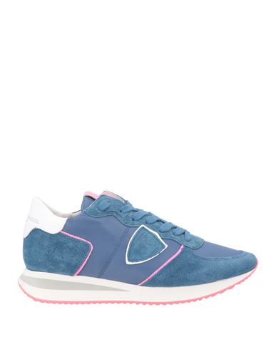 Philippe Model Woman Sneakers Blue Size 8 Leather, Textile Fibers