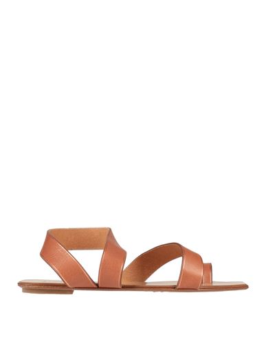 Pedro Garcia Pedro García Woman Thong Sandal Tan Size 8 Cow Leather In Brown