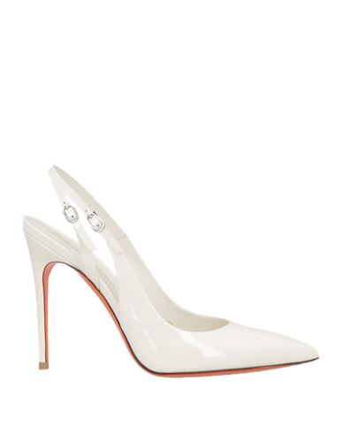 Santoni Woman Pumps White Size 8 Leather In Red