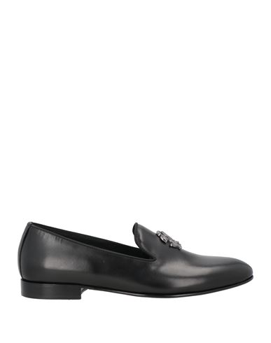Roberto Cavalli Man Loafers Black Size 9 Leather