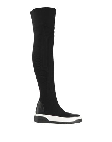 Baldinini Woman Boot Black Size 8 Leather, Textile Fibers In Black