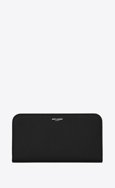 SAINT LAURENT Saint Laurent Paris SLG メンズ クラシック サンローラン フルジップウォレット(ブラック/グレインパウダーテクスチャードレザー) a_V4