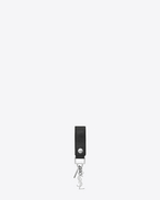 SAINT LAURENT Key Ring U RIDER YSL Key ring in Black and Beige Leather f