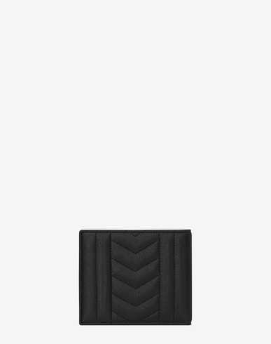 2 Stores In Stock: SAINT LAURENT Monogrammed Bi-Fold Leather Wallet