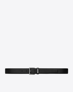 SAINT LAURENT Classic Belts U ID CARRÉE Buckle Belt in Black Leather f