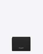 SAINT LAURENT Fragments Piccola Pelletteria D Portafogli SAINT LAURENT PARIS Petite in pelle martellata nero f