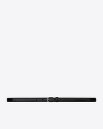 SAINT LAURENT Skinny Belts D TRIANGLE Buckle Skinny Belt in Black Leather f