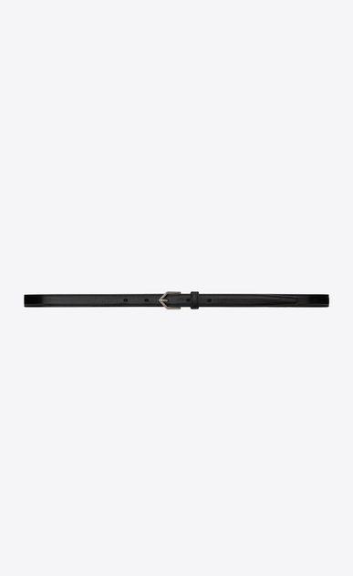 SAINT LAURENT Skinny Belts Woman TRIANGLE Buckle Skinny Belt in Black Leather a_V4