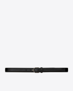 SAINT LAURENT Classic Belts U TRIANGLE Buckle Belt in Black Leather f
