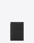 SAINT LAURENT Fragments Small Leather Goods U FRAGMENTS Passport Case in Black Leather and Shiny Trim f