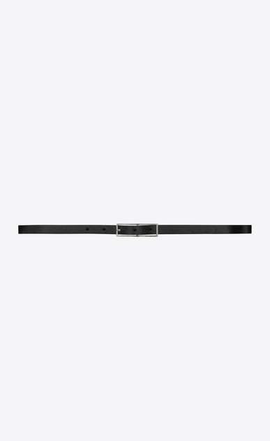 SAINT LAURENT Skinny Belts Man FÉTICHE belt with buckle in shiny black moroder leather a_V4