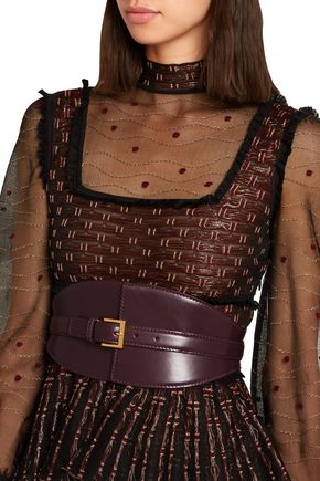 Alexander Mcqueen Woman Leather Waist Belt Grape