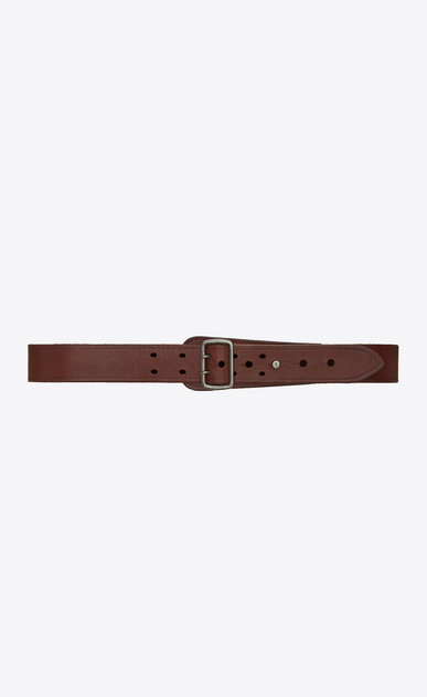 hublot military-style buckle belt in brown leather