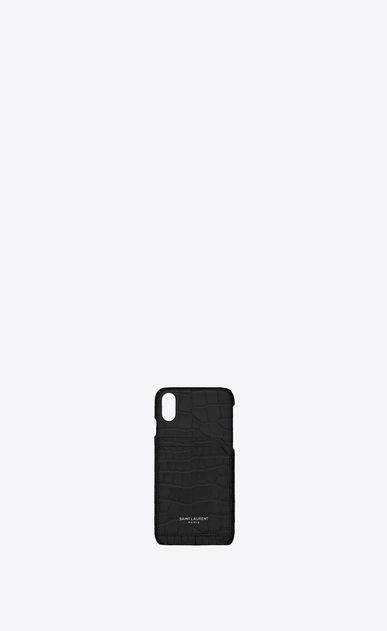 iPhone 10 case in crocodile embossed shiny leather