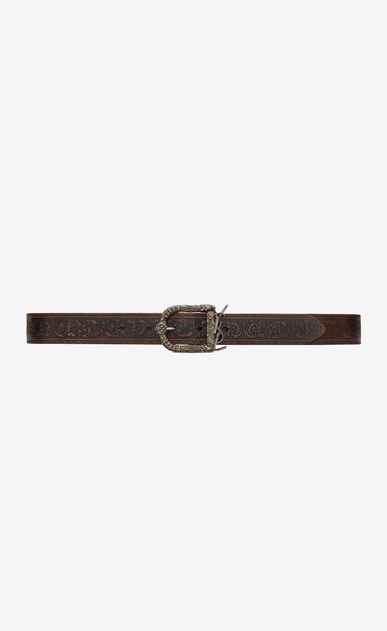 Monogram Celtic belt in brown vintage leather