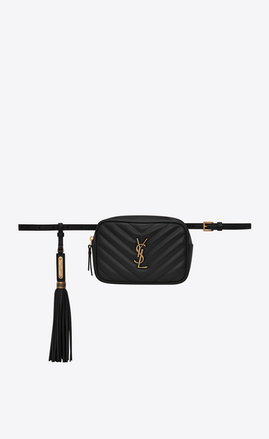 SAINT LAURENT Belt Bags Woman Lou belt bag in quilted black leather a_V4