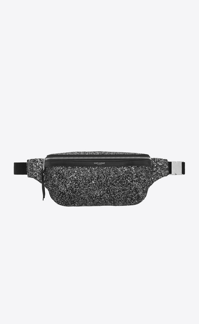 Gürteltasche aus schwarzem Metallic-Glitzer