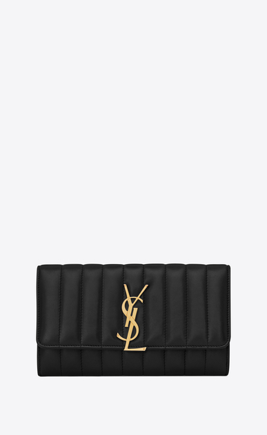 SAINT LAURENT Vicky SLG Woman Vicky large flap wallet in matelassé lambskin a_V4