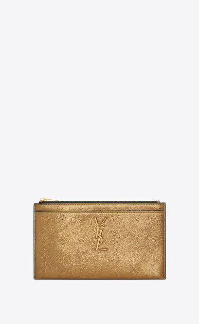 MONOGRAM bill pouch in metallic leather