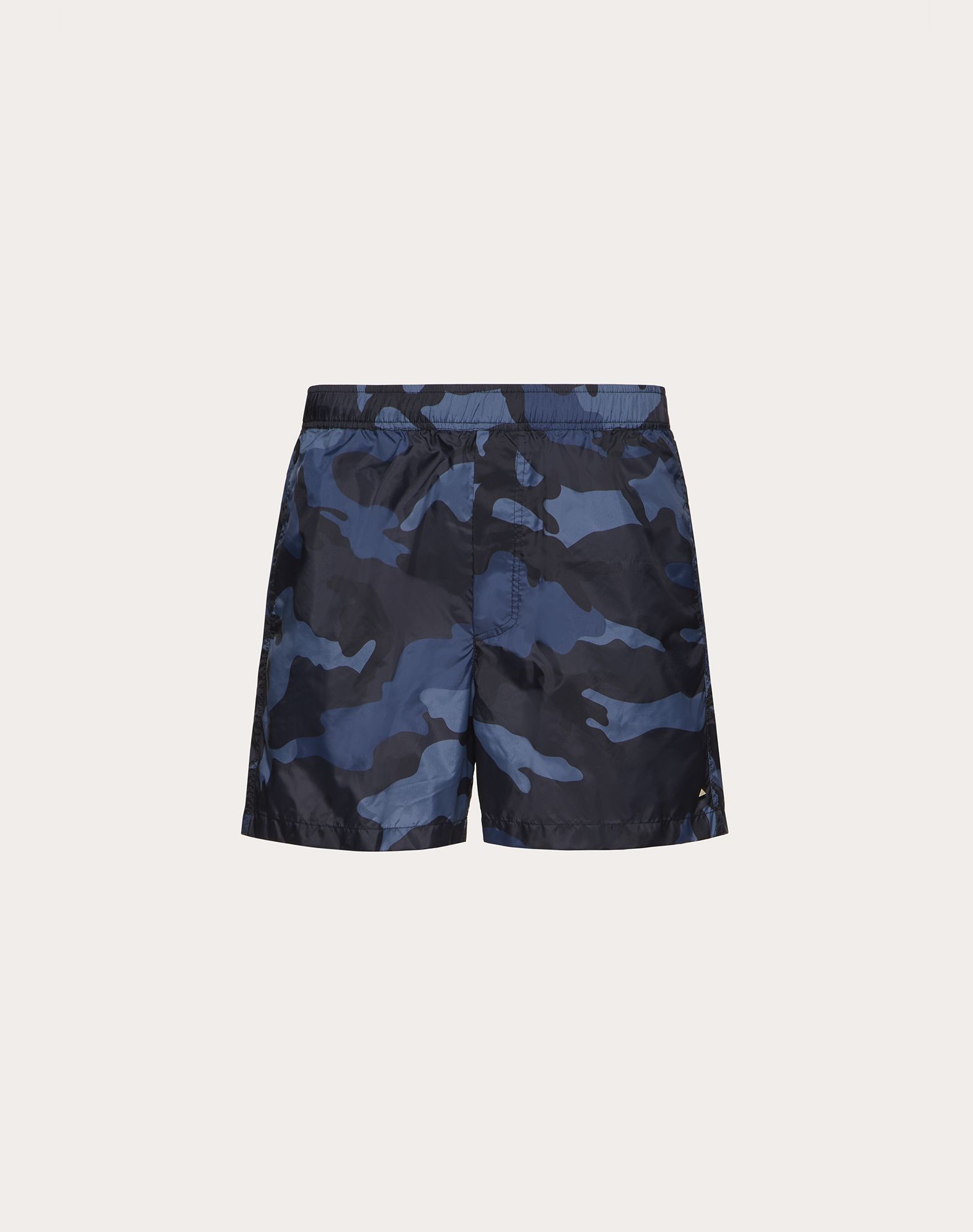 Valentino Uomo Camouflage Bathing Suit In Navy Camo/air Force Blue