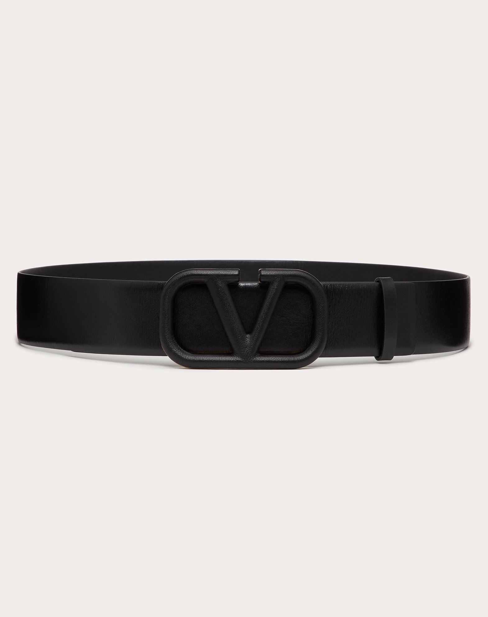 VALENTINO VALENTINO GARAVANI VLOGO SIGNATURE BELT IN GLOSSY CALFSKIN 40MM