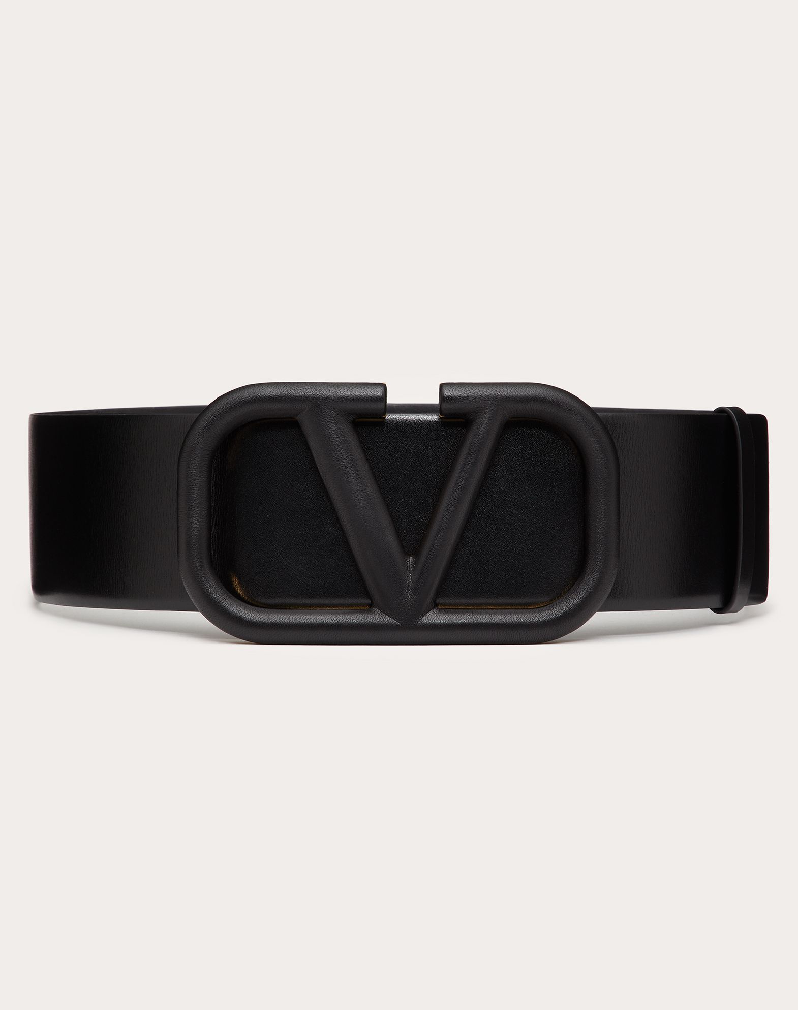VALENTINO VALENTINO GARAVANI VLOGO SIGNATURE BELT IN GLOSSY CALFSKIN 70MM