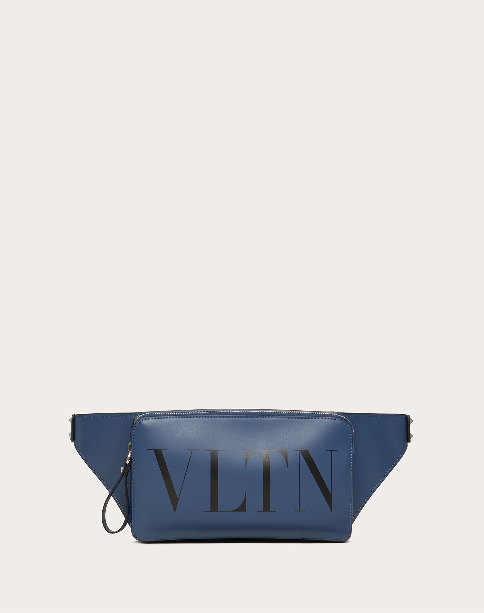 Click to view more detailed imagery on our partner's website Valentino Garavani Uomo Vltn Leather Belt Bag In Indigo