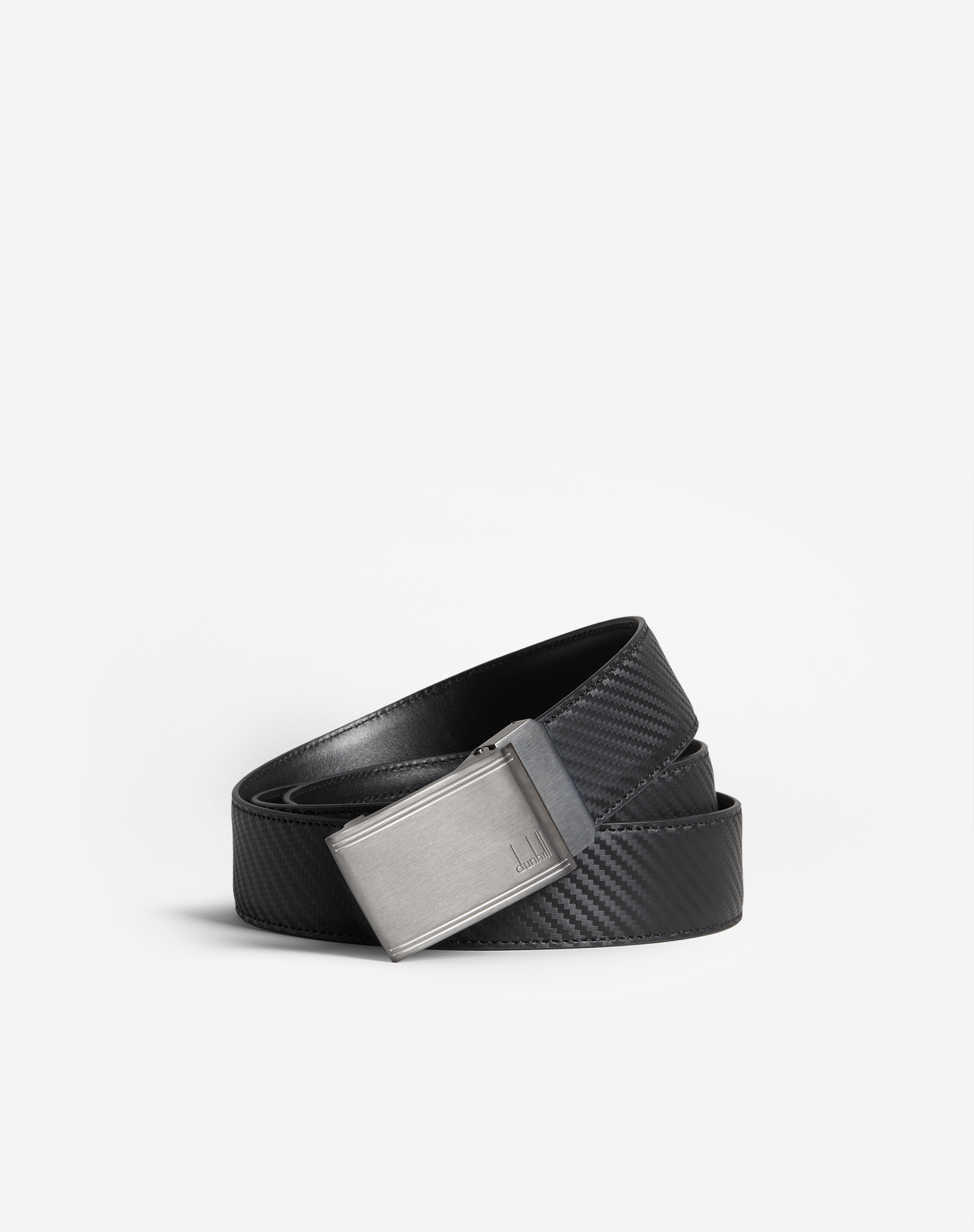 Dunhill 35mm Racing Buckle Chassis Leather Belt In Black