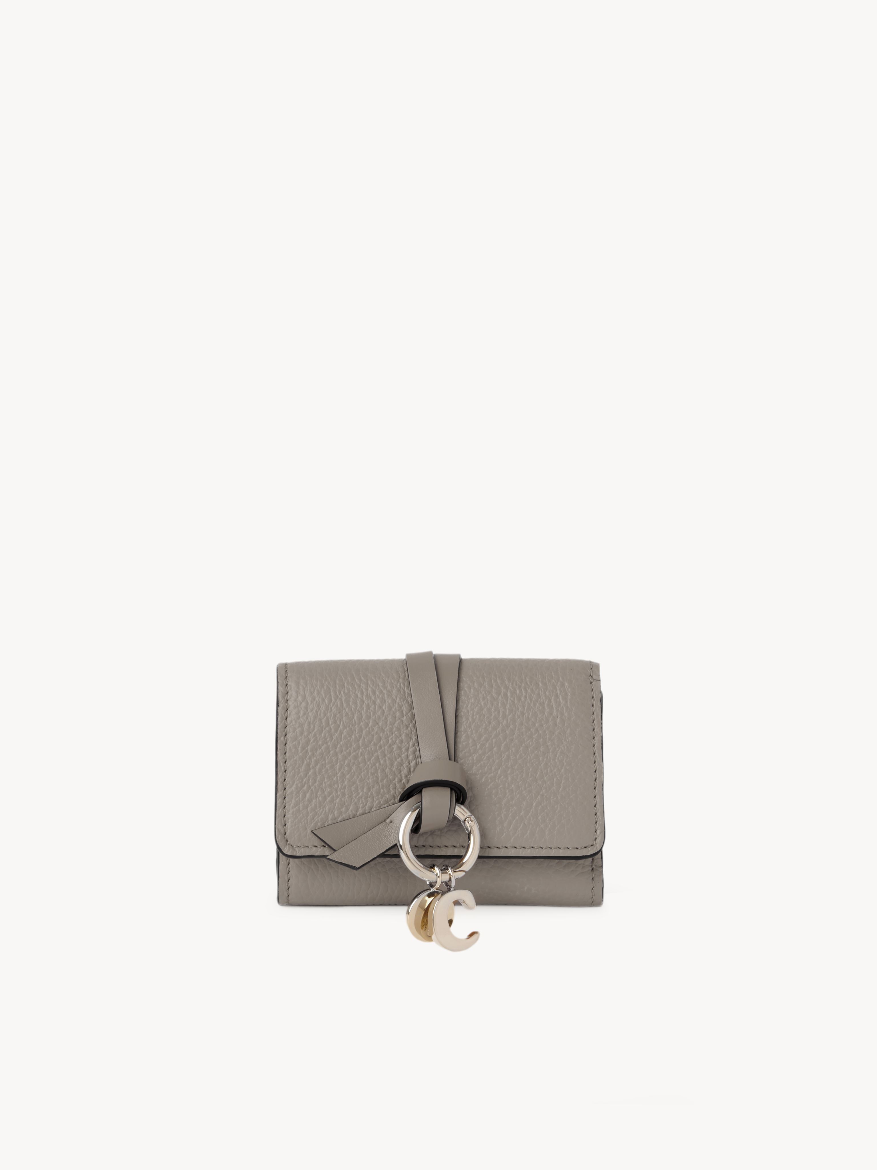 Chloé Alphabet Tri-fold Wallet Grey Size Onesize 100% Calf-skin Leather