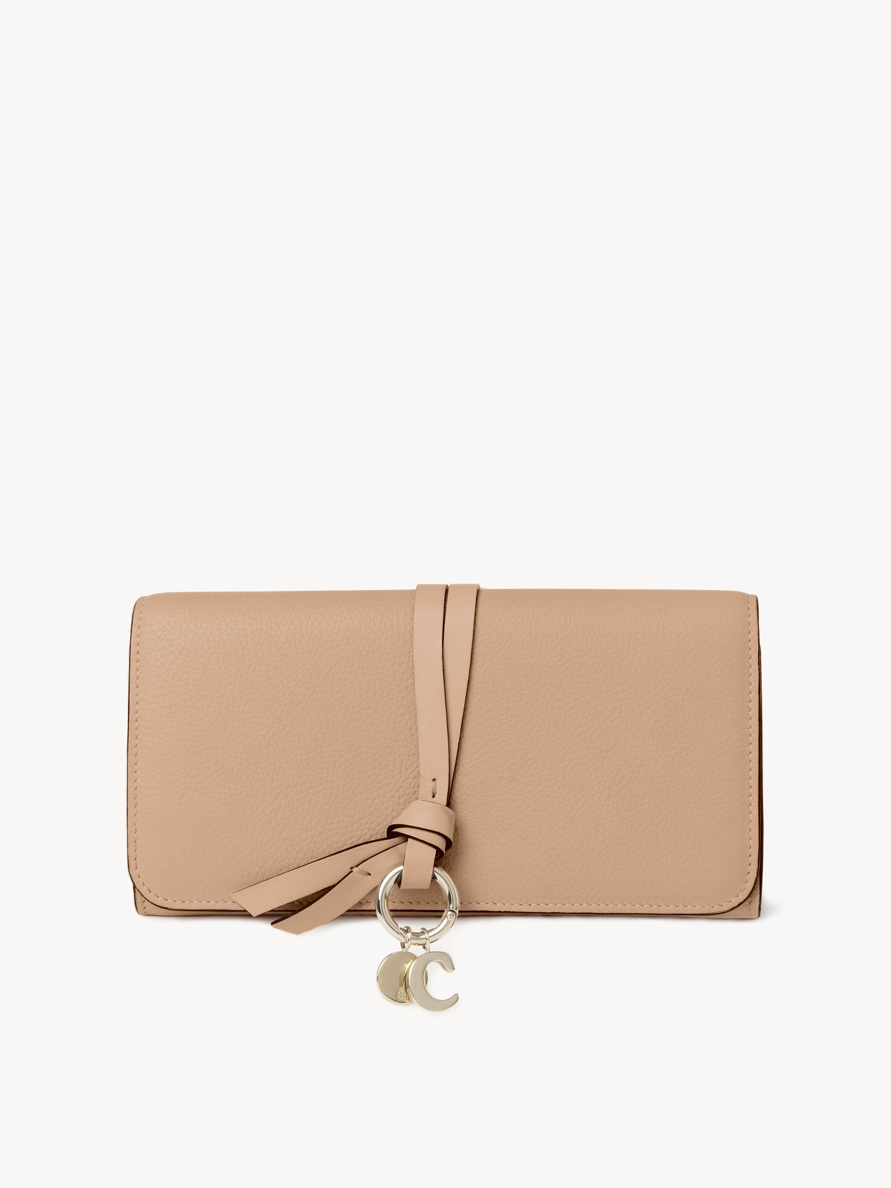CHLOÉ ALPHABET WALLET WITH FLAP BROWN SIZE ONESIZE 100% CALF-SKIN LEATHER