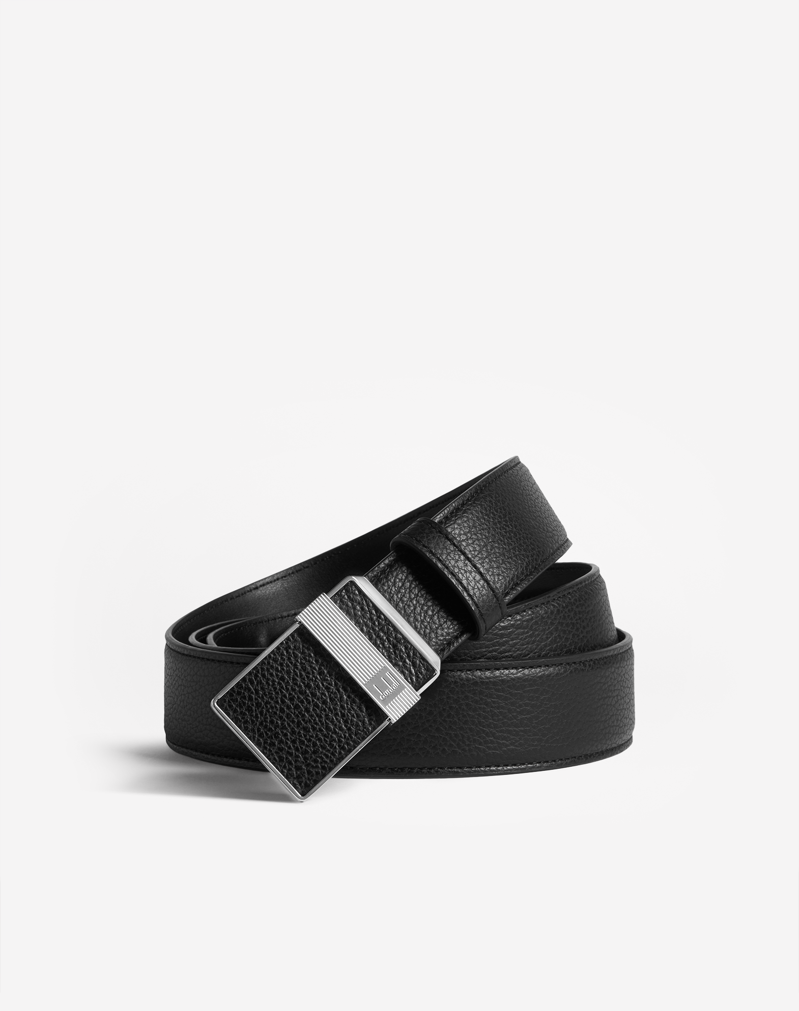 Dunhill 35mm Longtail Buckle Grain Leather Belt In Black