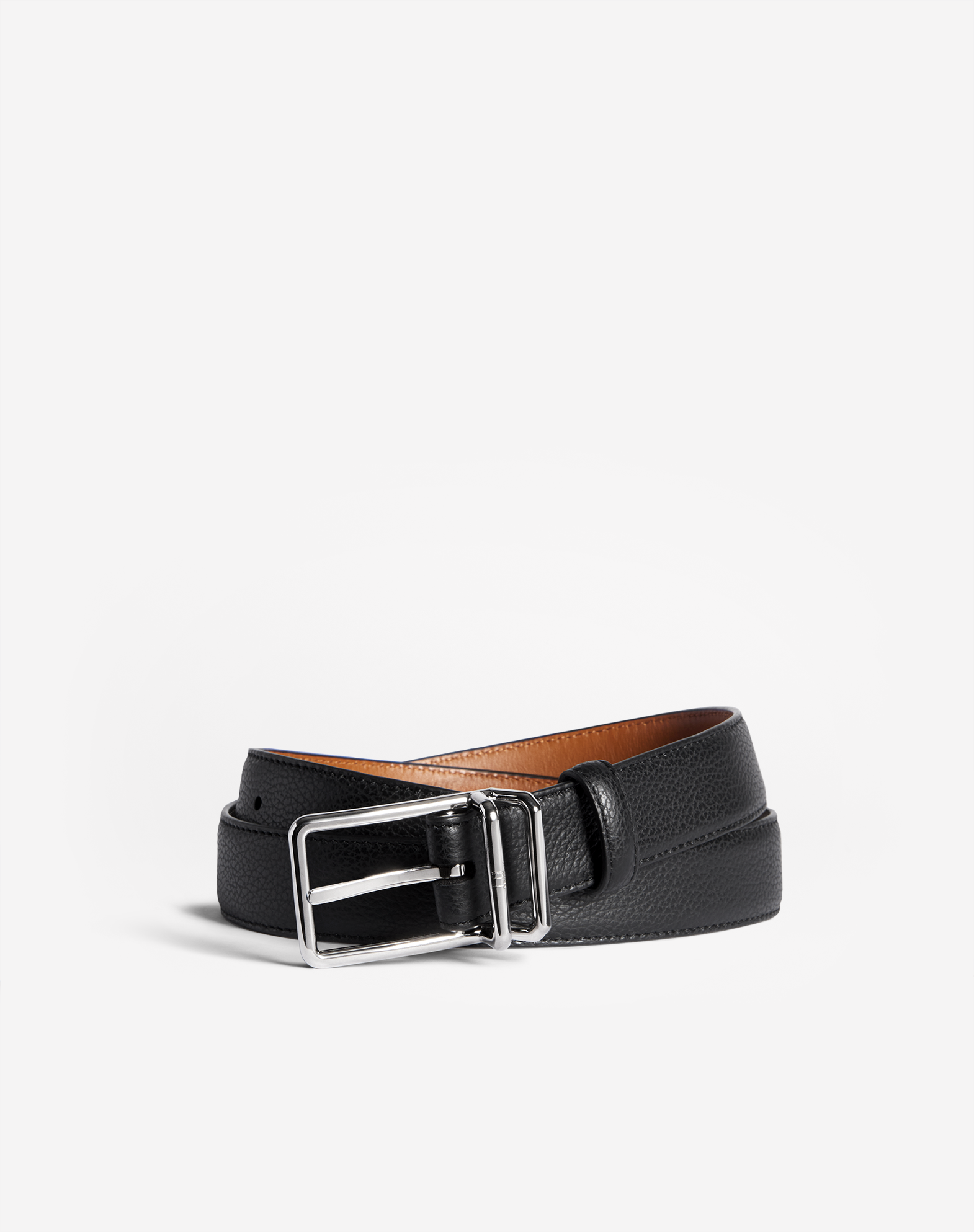 Dunhill 30mm 1893 Harness Buckle Grain Leather Belt In Black