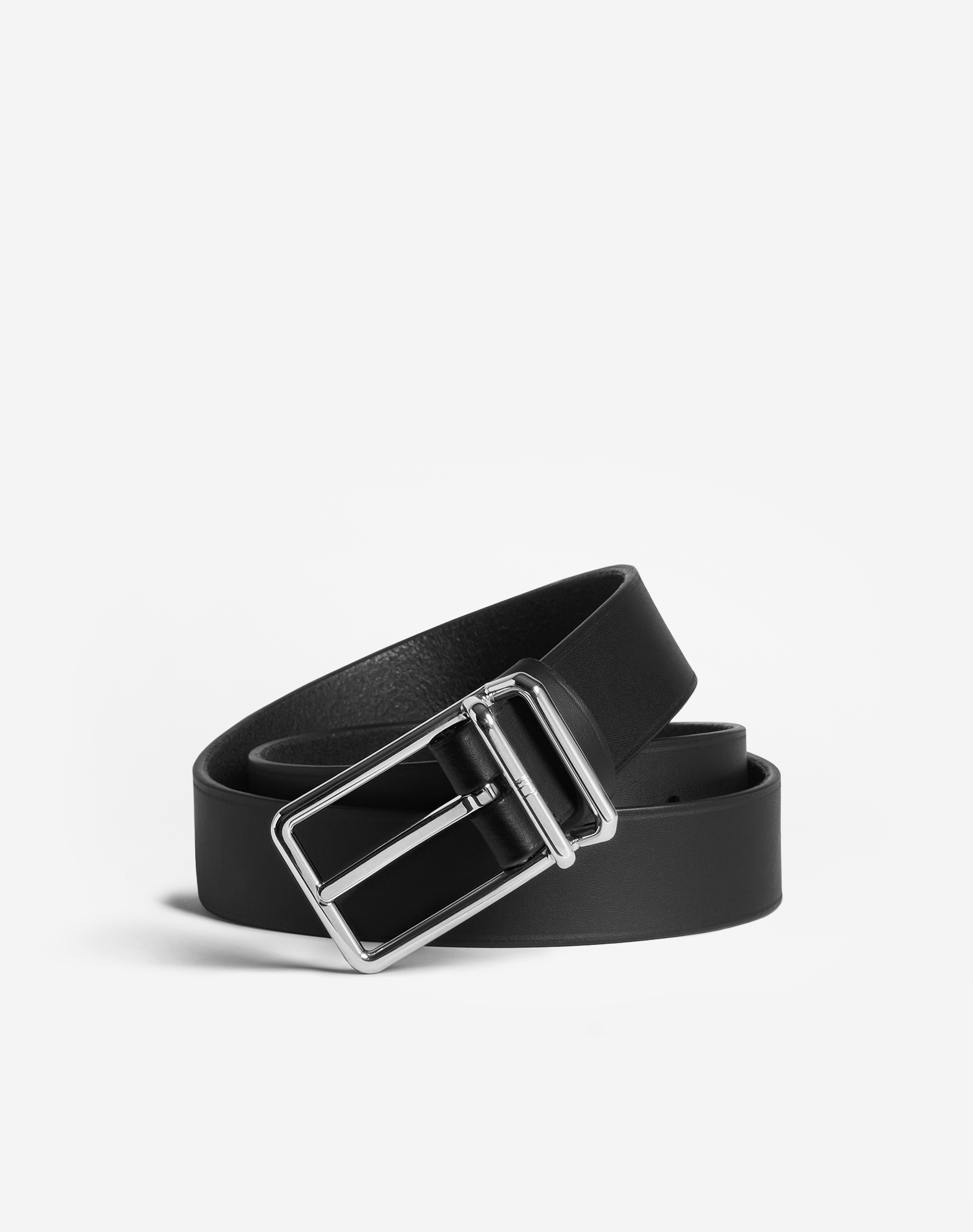 Dunhill 30mm 1893 Harness Buckle Smooth Leather Belt In Black