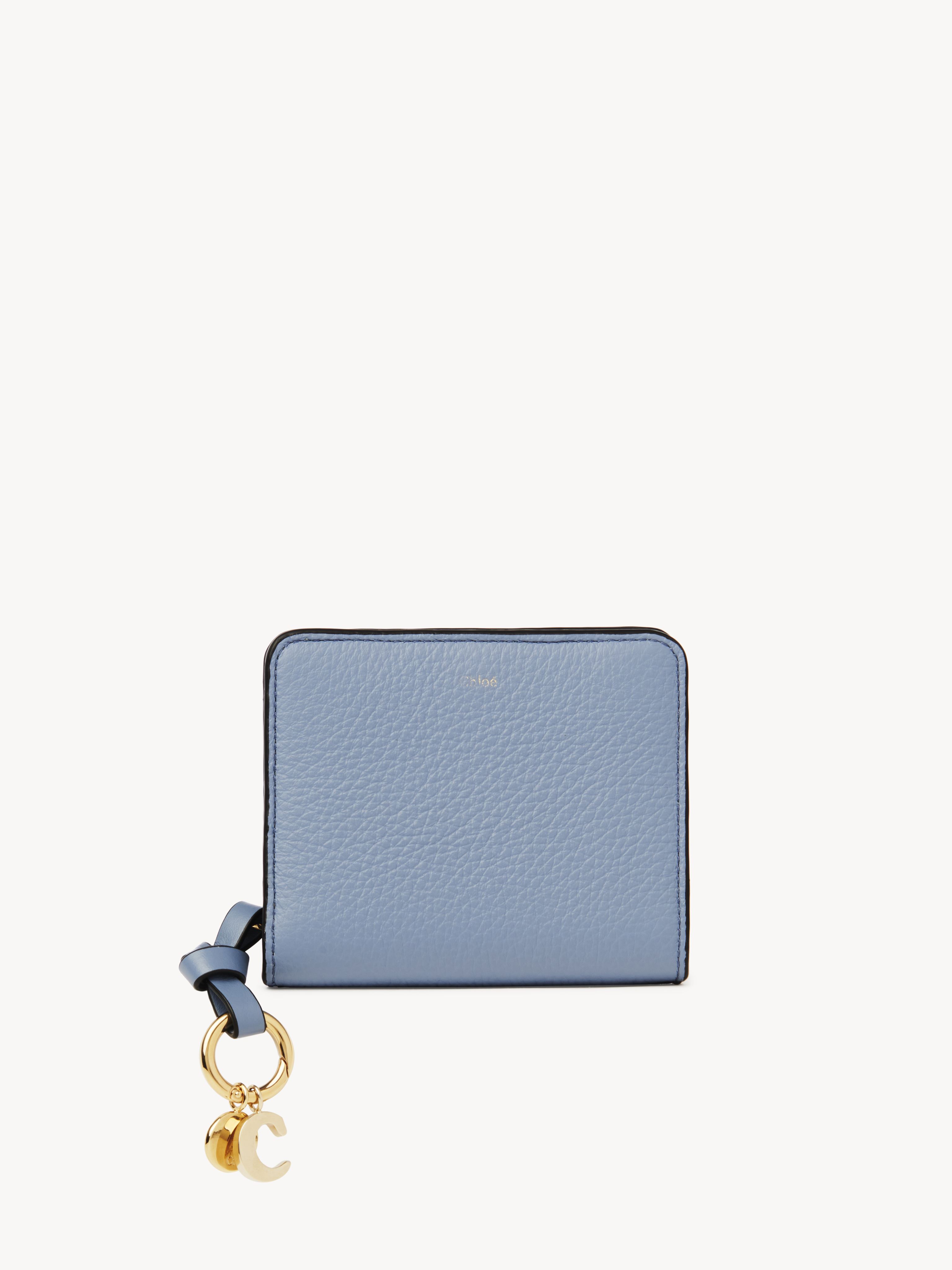 Chloé Alphabet Compact Wallet Blue Size Onesize 100% Calf-skin Leather
