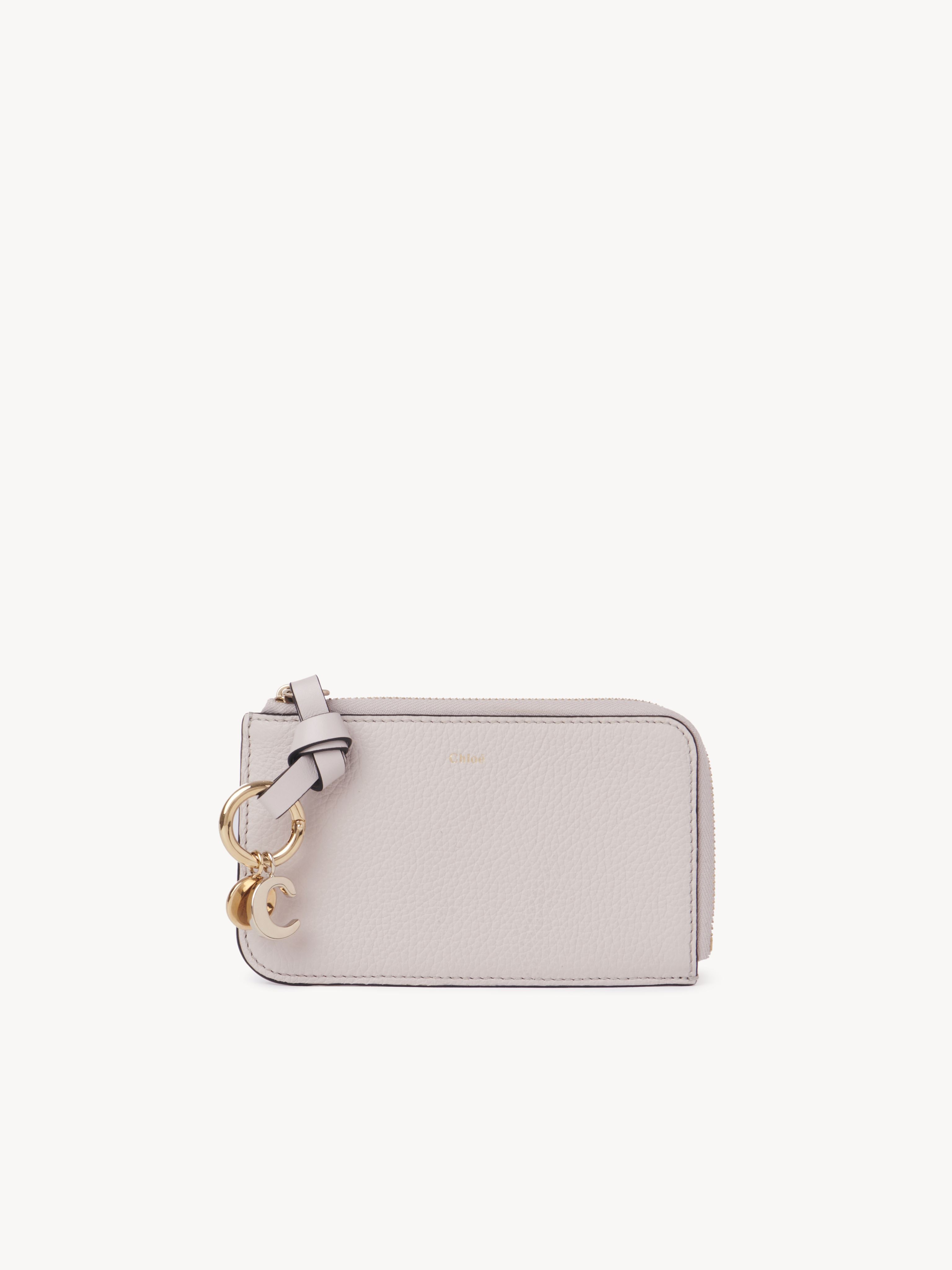 Chloé Porte-monnaie Alphabet Avec Fentes Pour Cartes Femme Gris Taille Onesize 100% Cuir De Veau In Grey