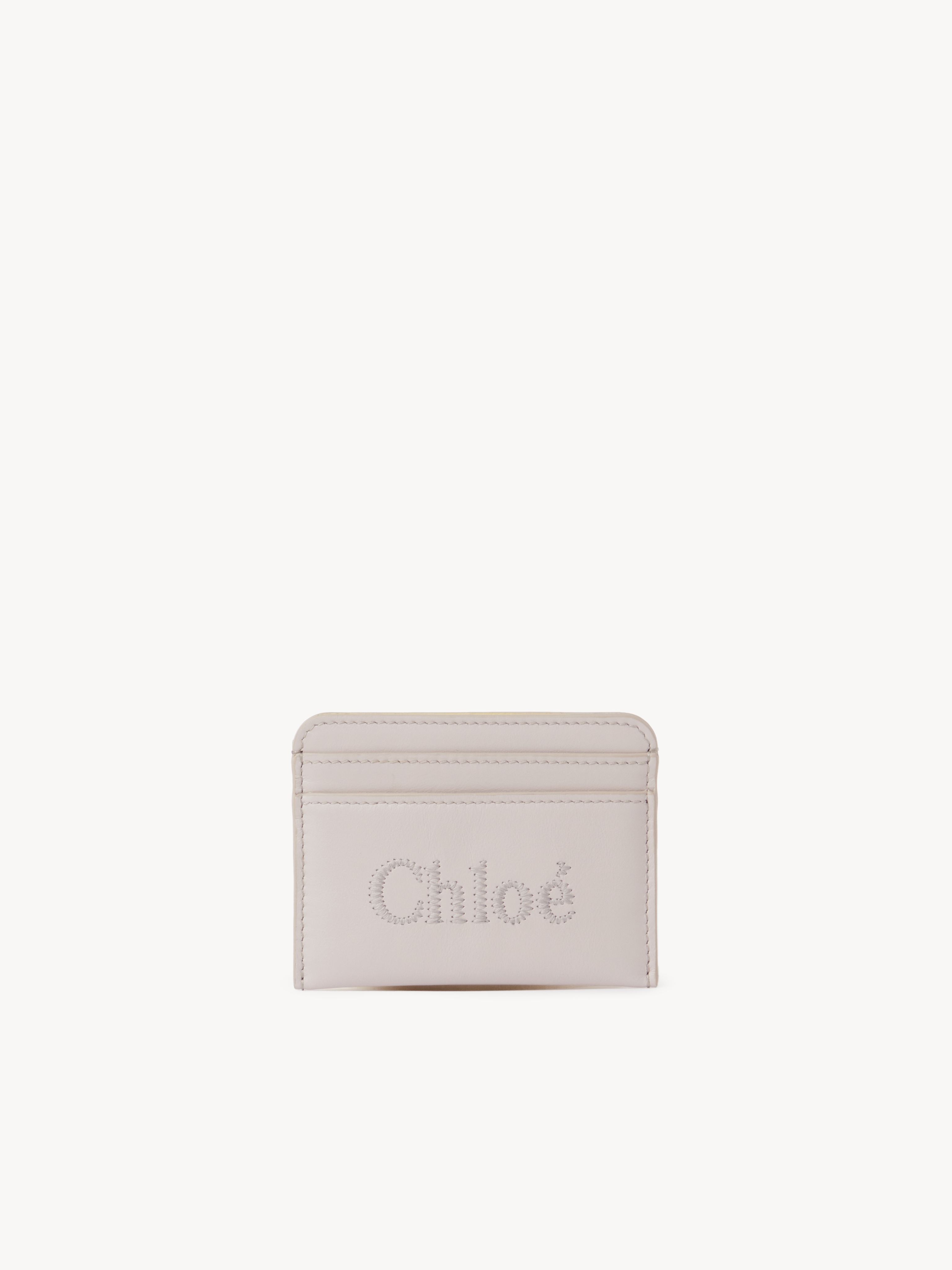 Chloé Sense Card Holder Grey Size Onesize 100% Calf-skin Leather In Gris