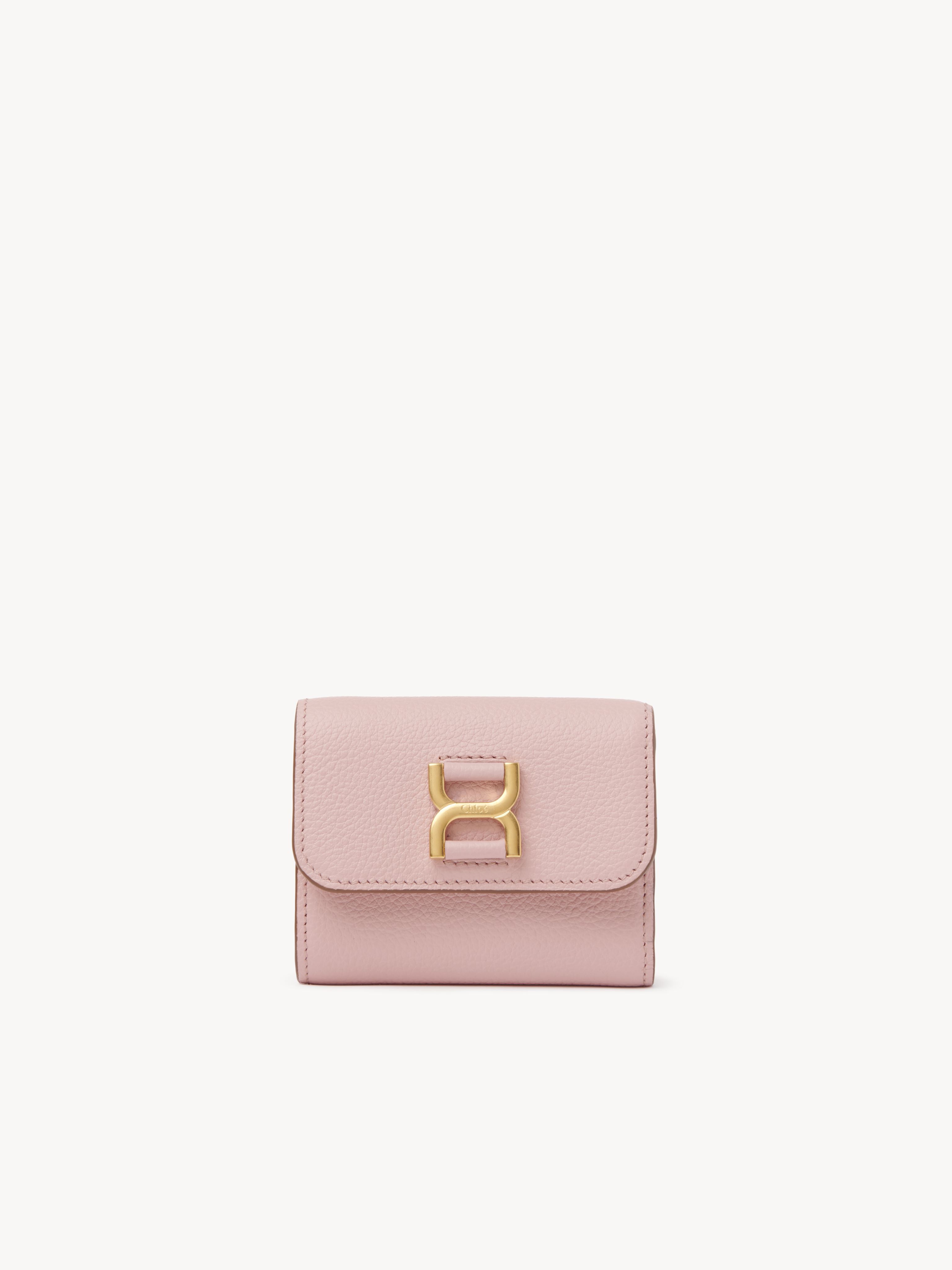 Chloé Marcie Small Tri-fold Pink Size Onesize 100% Calf-skin Leather