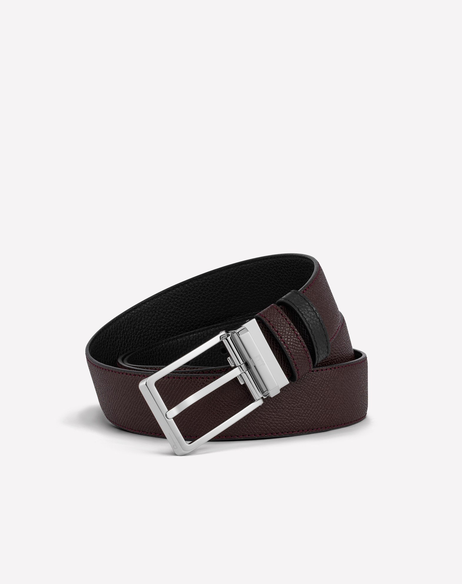 Dunhill Reversible 35mm Rounded Facet Buckle Cadogan Leather Belt In Red