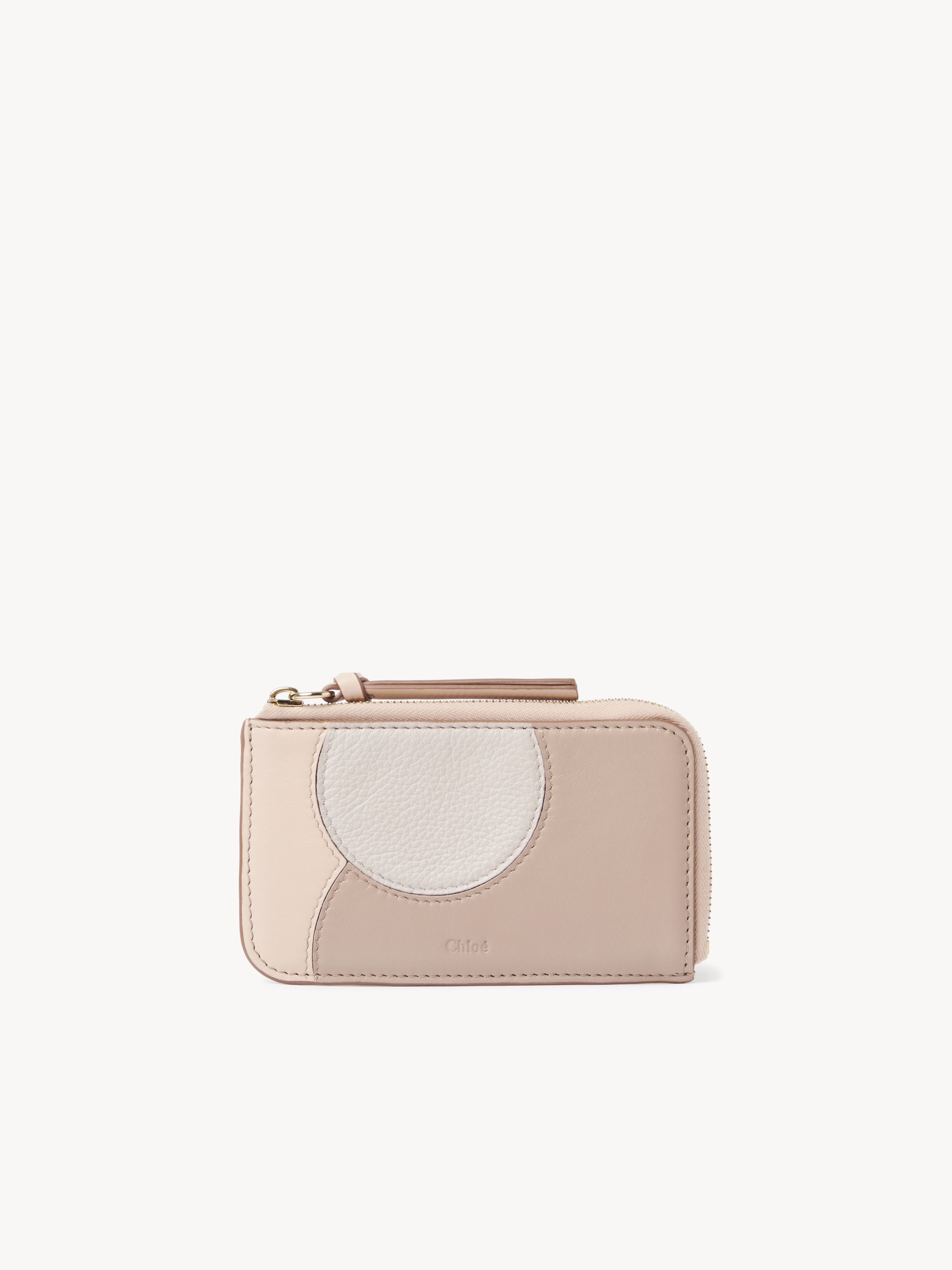 Shop Chloé Moona Small Purse With Card Slots Pink Size Onesize 100% Calf-skin Leather