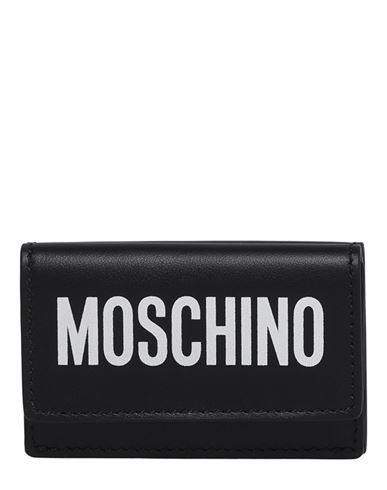 Moschino Logo Leather Wallet Woman Wallet Black Size Onesize Calfskin