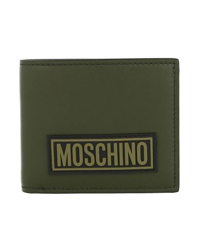 Moschino Logo Bi-fold Wallet In Green