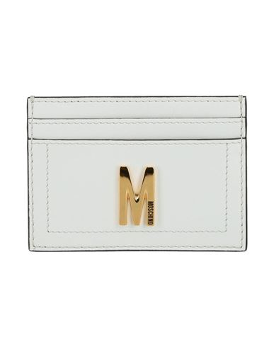 Moschino M-plaque Card Holder Woman Document Holder White Size Onesize Tanned Leather