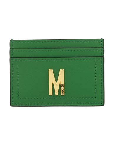 Moschino M-logo Card Holder Woman Document Holder Green Size Onesize Calfskin