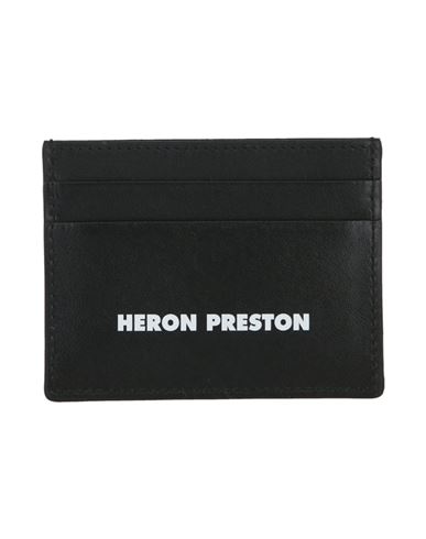 Shop Heron Preston Logo Tape Card Holder Man Document Holder Black Size Onesize Tanned Leather