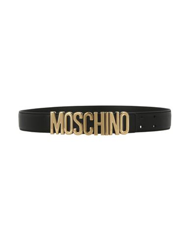 MOSCHINO MOSCHINO LOGO LEATHER BELT MAN BELT MULTICOLORED SIZE 43 TANNED LEATHER