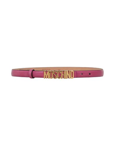 Moschino Logo Leather Belt Woman Belt Pink Size 36 Calfskin